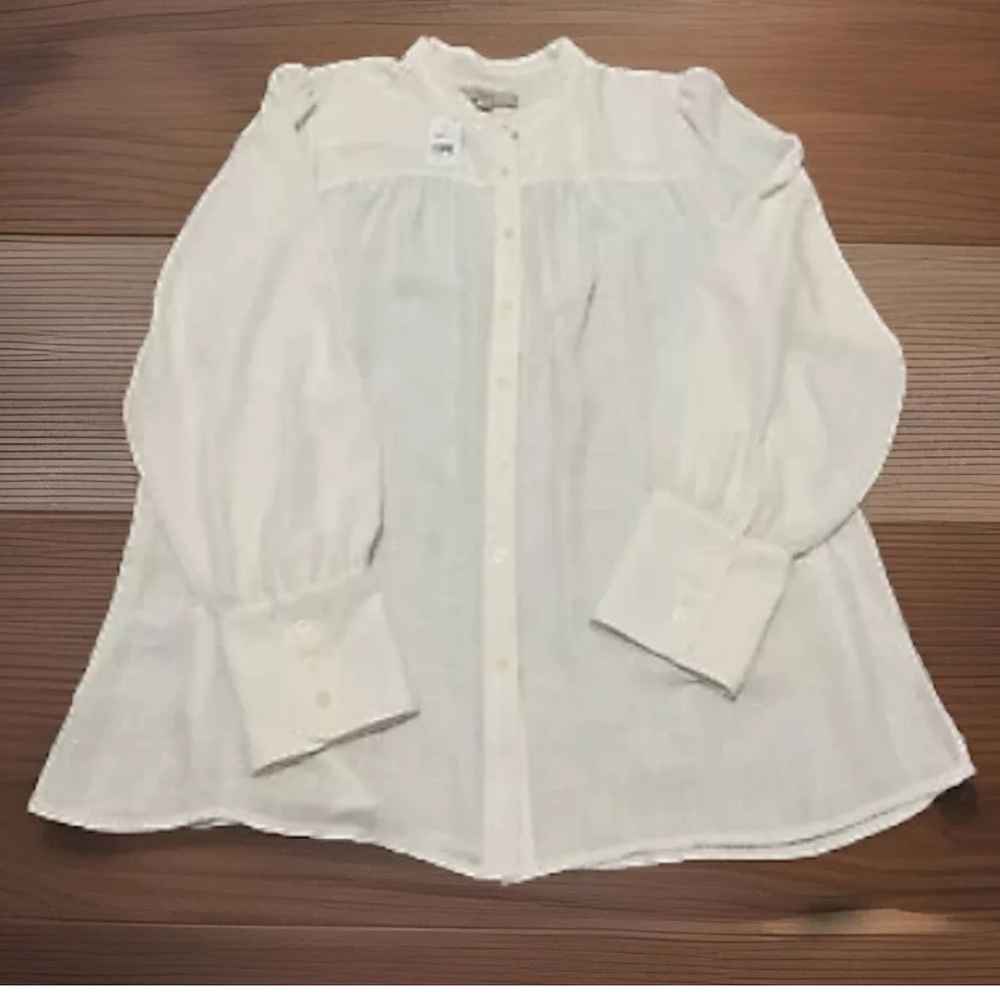 NWT Women’s Loft Blouse Size Large Button Up Textured